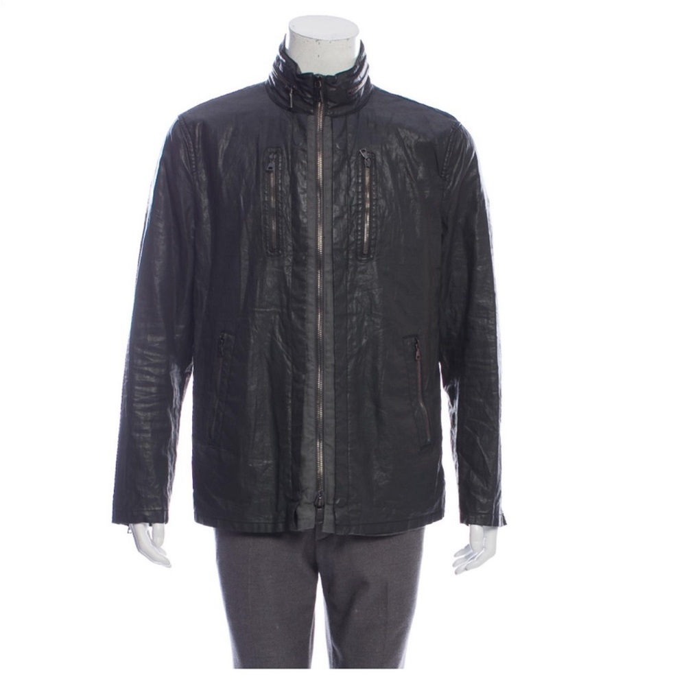 Men's grey John Varvatos coated linen jacket. Beautiful